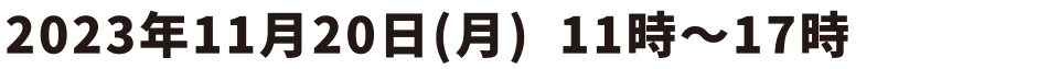 2023年11月20日 (月) 11時~17時