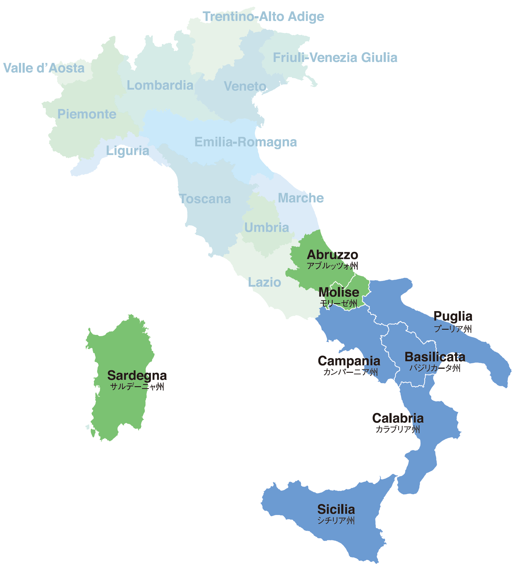 南イタリア地図